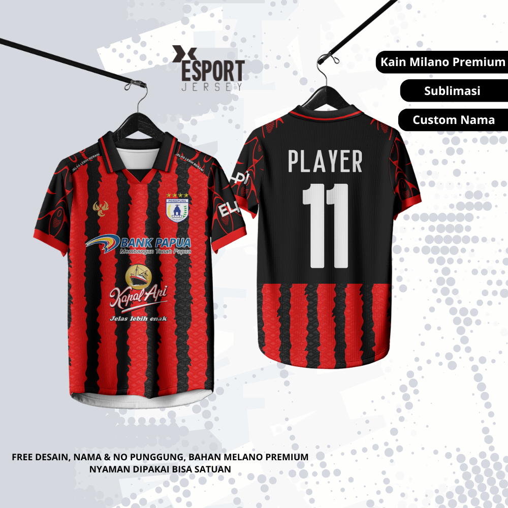 Jersey Persipura 2025/2026 Fullprint Gratis Nama dan No Punggung