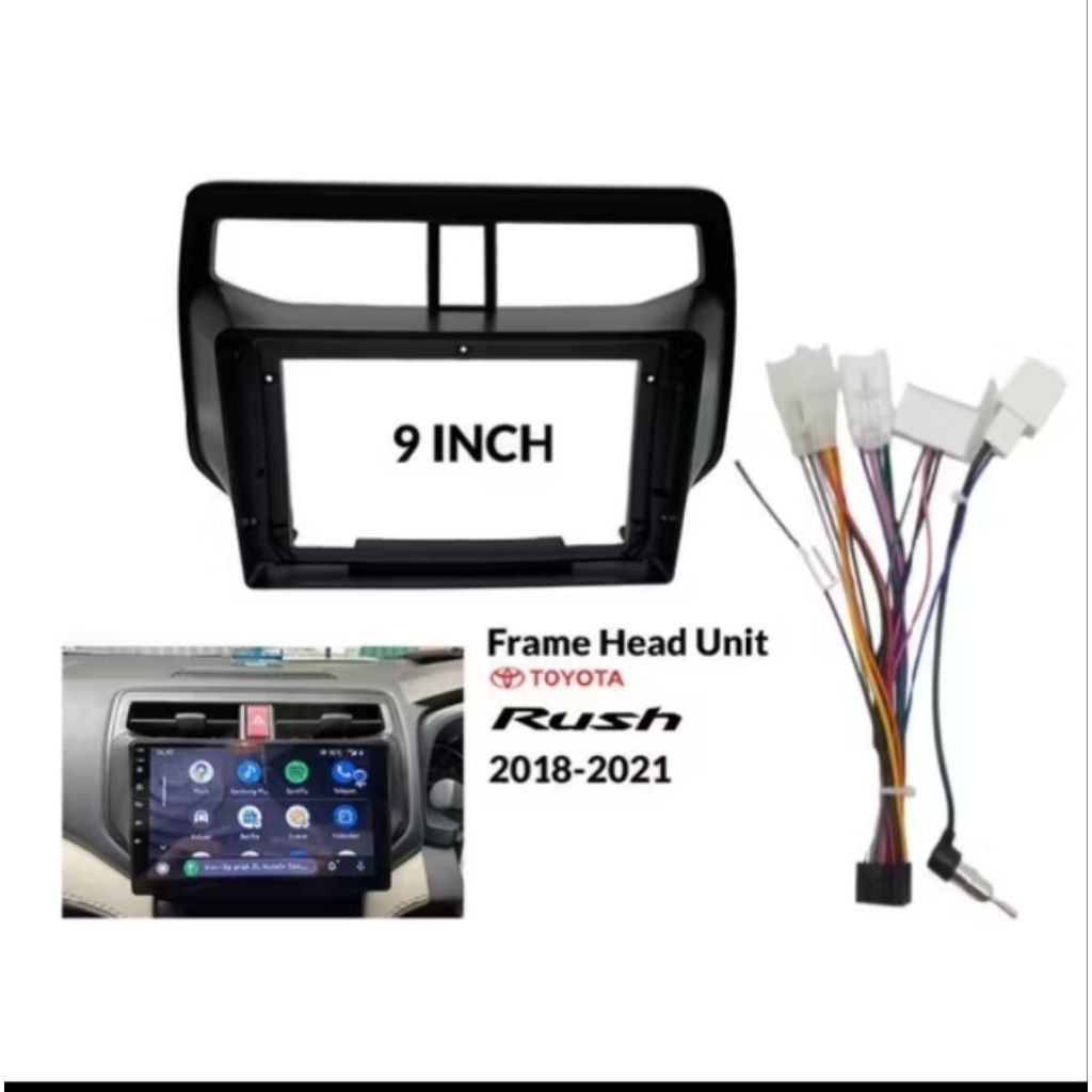 frame head unit android 9 inch mobil all new rush/terios 2018-2026