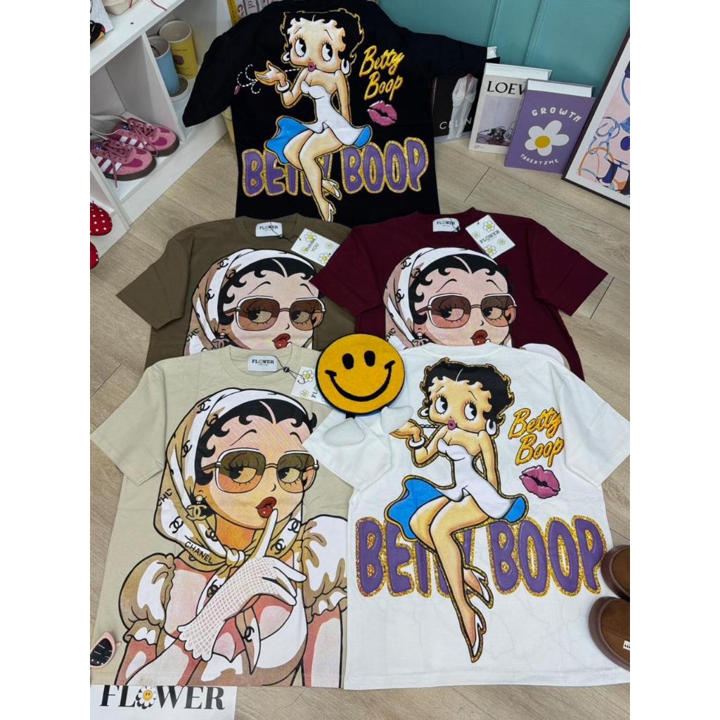 READYSTOCK FL-220 KAOS OVERSIZE BETTY BOOB KACAMATA BKK FLOWER