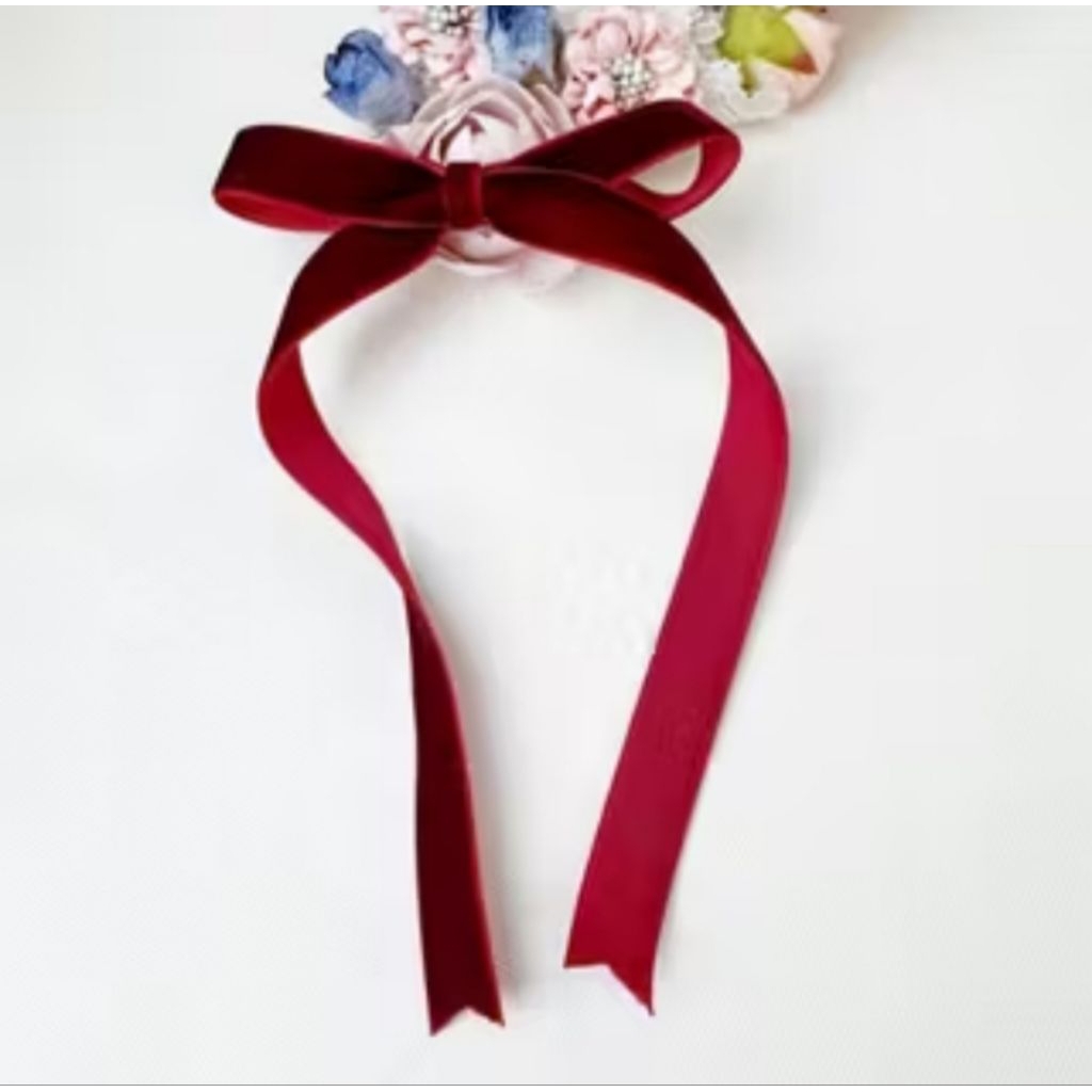 Pita Velvet Pohon Natal | Pita Besar Hiasan Natal Dekorasi Pita Besar