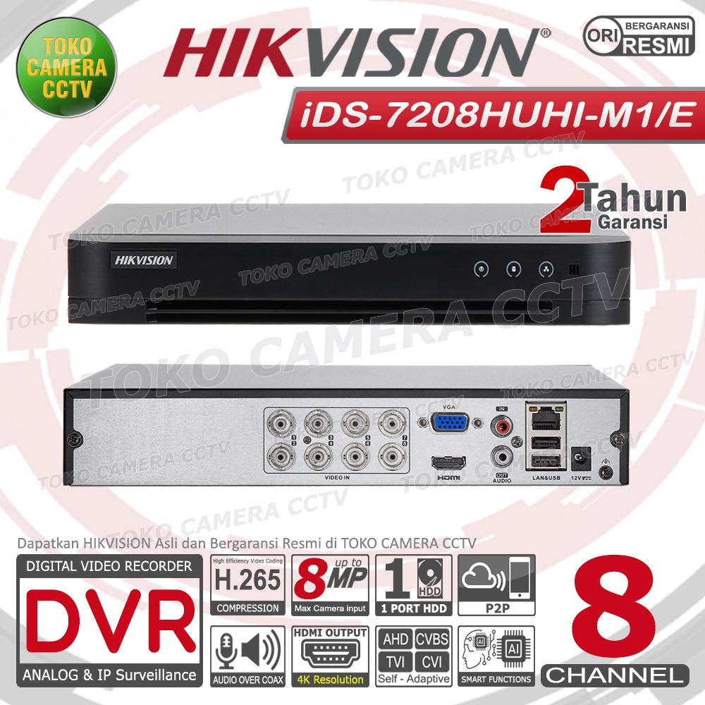 DVR HIKVISION 8 CHANNEL iDS-7208HUHI-M1/E DVR 8CH 5MP 8MP