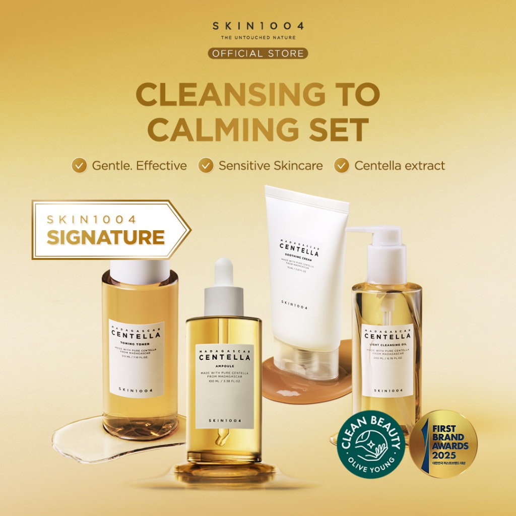 SKIN1004 Cleansing To Soothing Set (Centella Ampoule 100ml + Toning Toner 210ml + Soothing Cream 75m