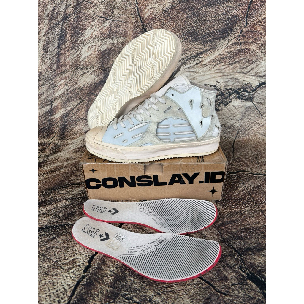 ( Size 43 ) Converse Jackpurcell White Leather X Feng Cheng Wang