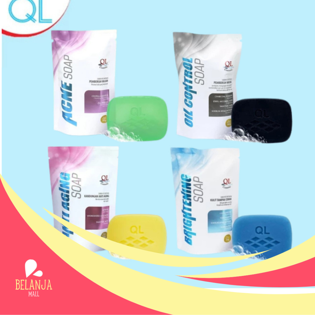belanjamall QL Sabun Muka Soap Oil Control / Brightening /Acne / Anti Aging 80Gr Y8004