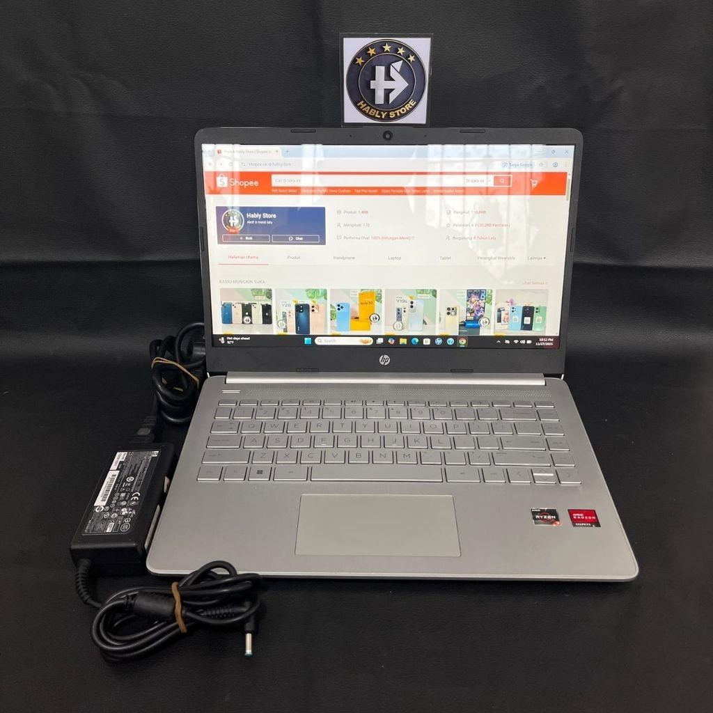 LAPTOP HP 14-FQ0XXX AMD RYZEN 3 3250U 8GB SSD 256GB 14INCH SECOND BERGARANSI
