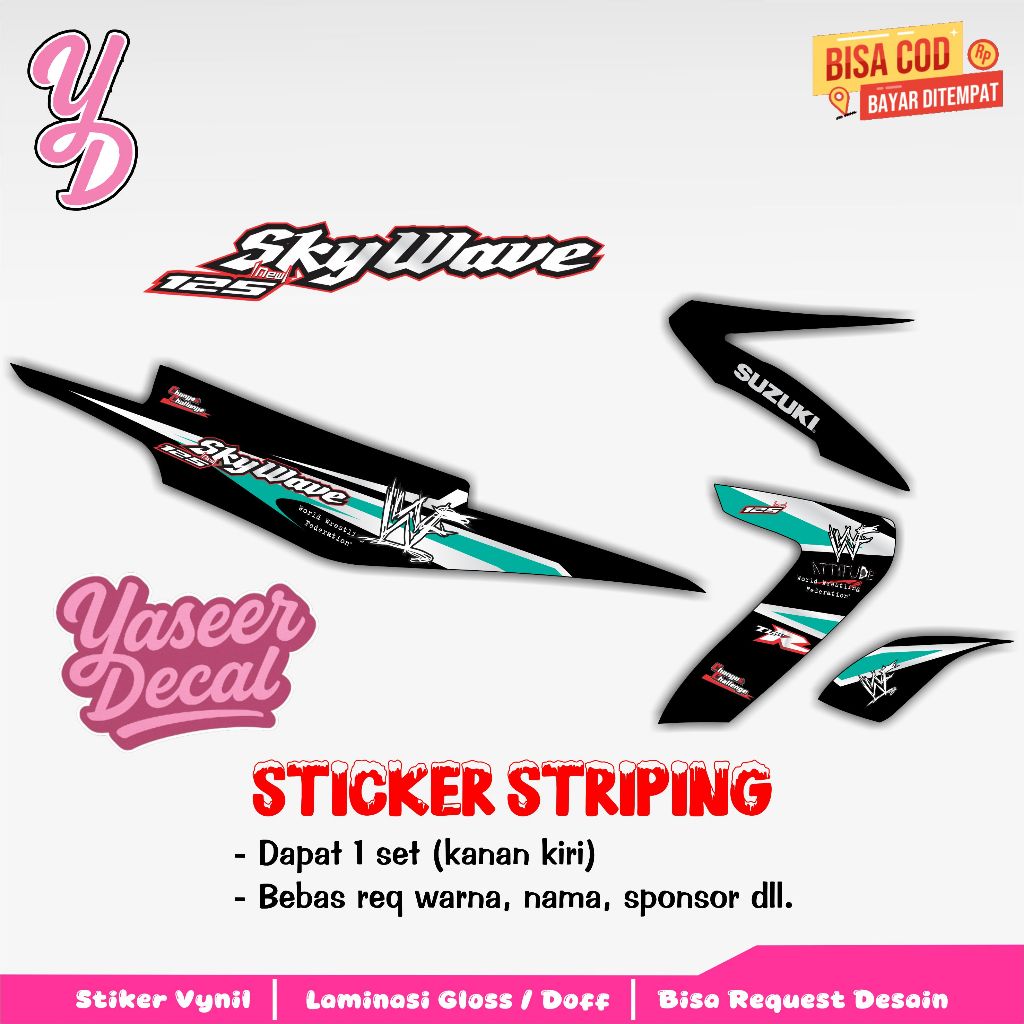 Striping Skywave - Stiker Sticker Striping Variasi Lis Suzuki Skywave - Striping Hologram Skywave - 