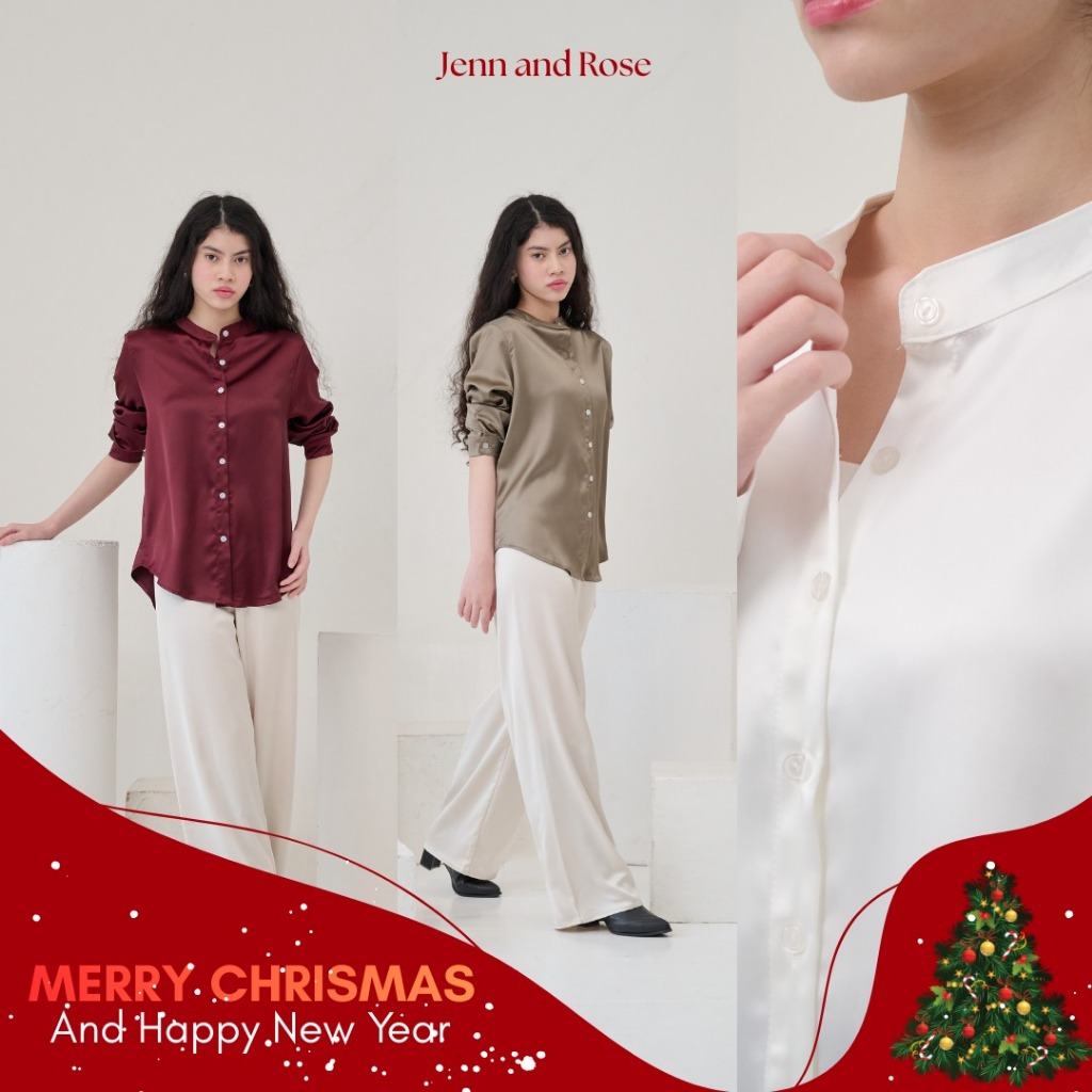 Emily Satin Shirt | Kemeja satin premium