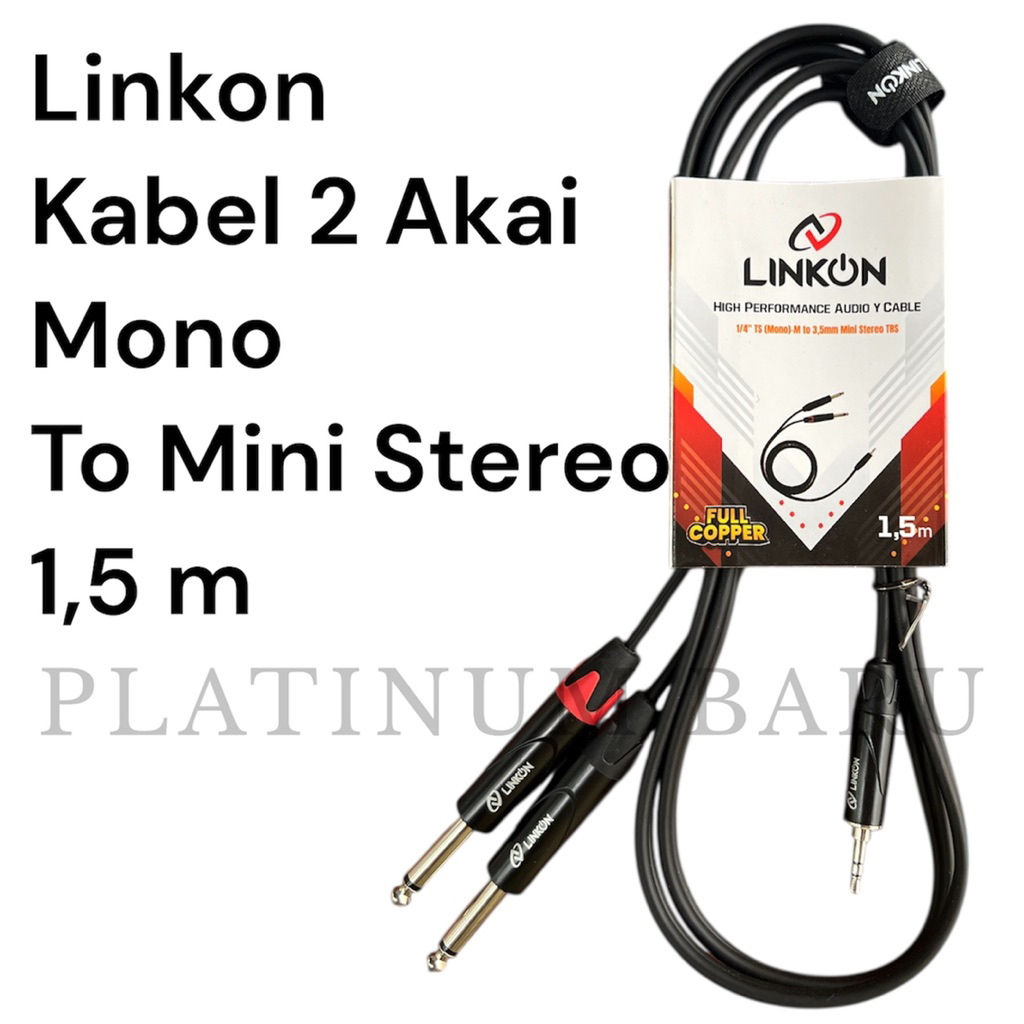 Kabel Audio Linkon 2 Akai Mono ke Mini Jack 3.5mm Stereo 1.5m - Full Copper Kualitas Premium - Kabel