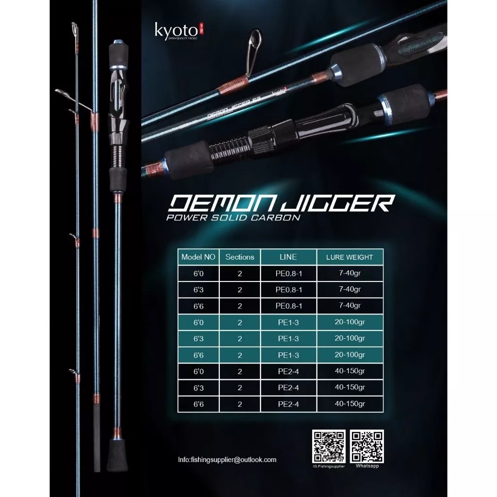 JORAN KYOTO DEMON 602 180CM JIGGER POWER CARBON SOLID JORAN PANCING TERLARIS JORAN CARBON TERLARIS J