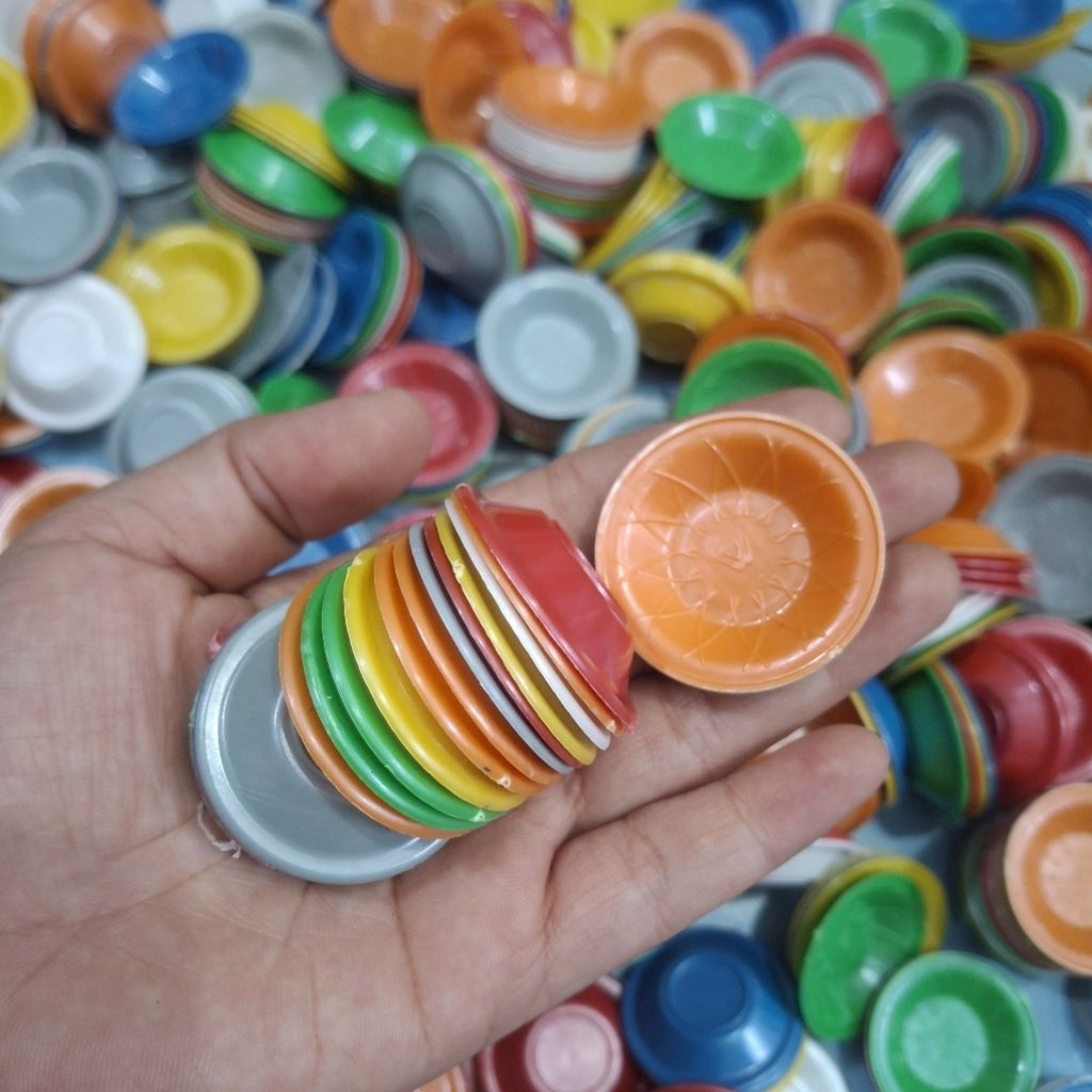 250 Gr Piring Kecil Tipis Mainan Anak Piring Mini Isi ±280 Warna Mix Random Mainan