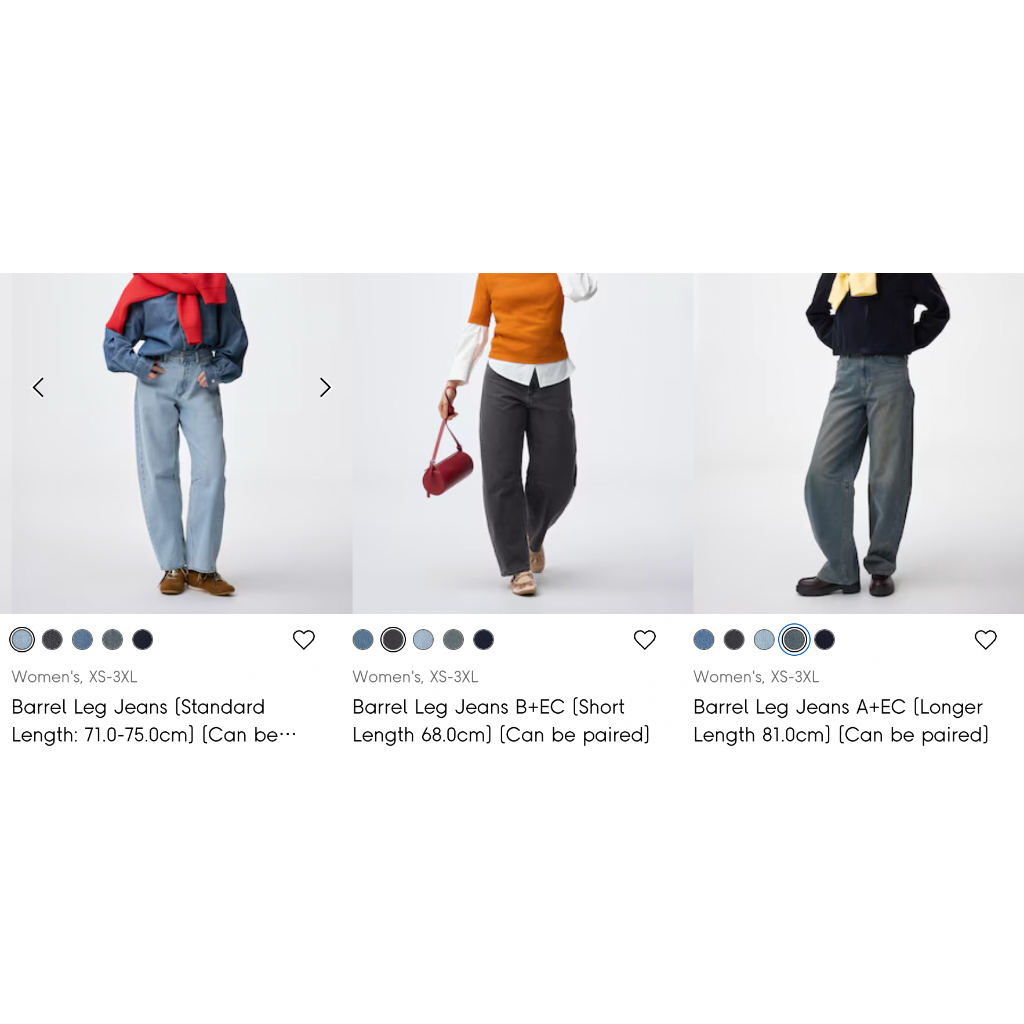 [Pre-Order] Barrel Leg Jeans GU Wanita/Celana Barrel GU/Celana Jeans Barrel GU