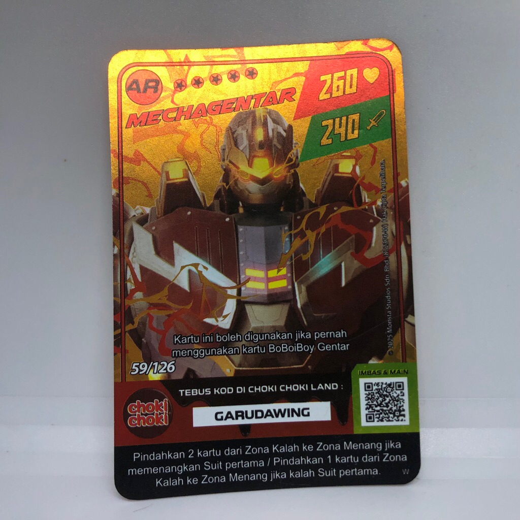 Choki Choki Boboiboy Holo Card