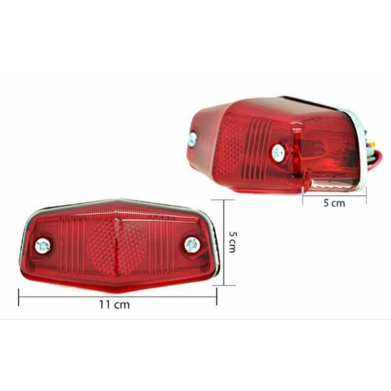 stoplamp British style. Stoplamp lucas. Lampu belakang motor custom ok