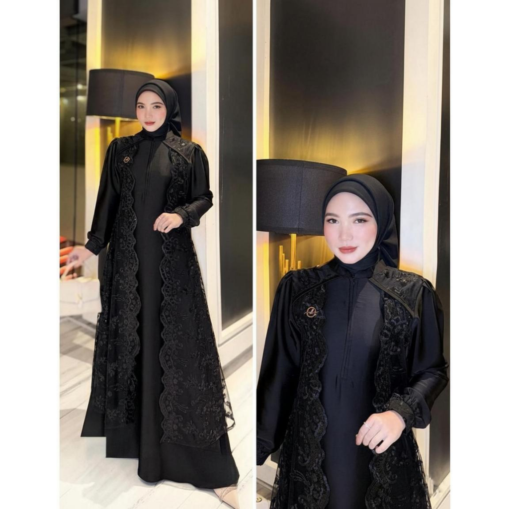Devita Dress Marbella Vervet Gamis Outer Busui Friendly