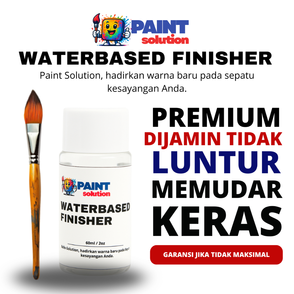 Finisher Cat Sepatu Anti Luntur Waterbased Paint | Cat Canvas Kain & Jaket SKU-FW