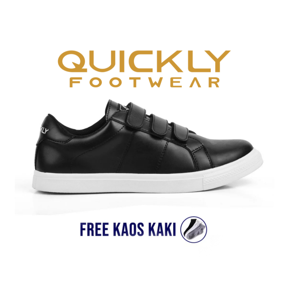 Sepatu Cewek Tanpa Tali Black  QPN-008 RAIHANA Sepatu Wanita Perekat | QUICKLY Original Sepatu Kets