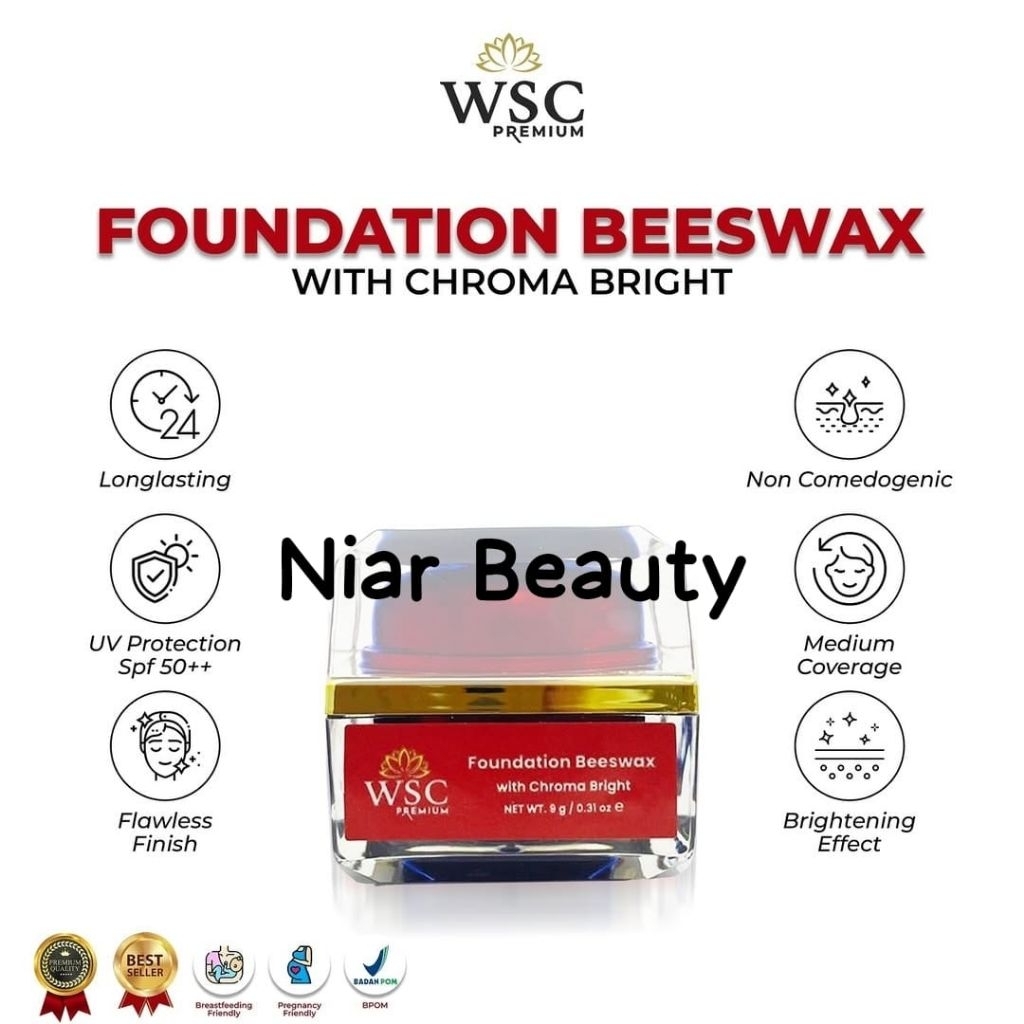 WSCPREMIUM FOUNDATION GLOWING BEESWAX WSC PREMIUM FONDY WITH CROMA BRIGH