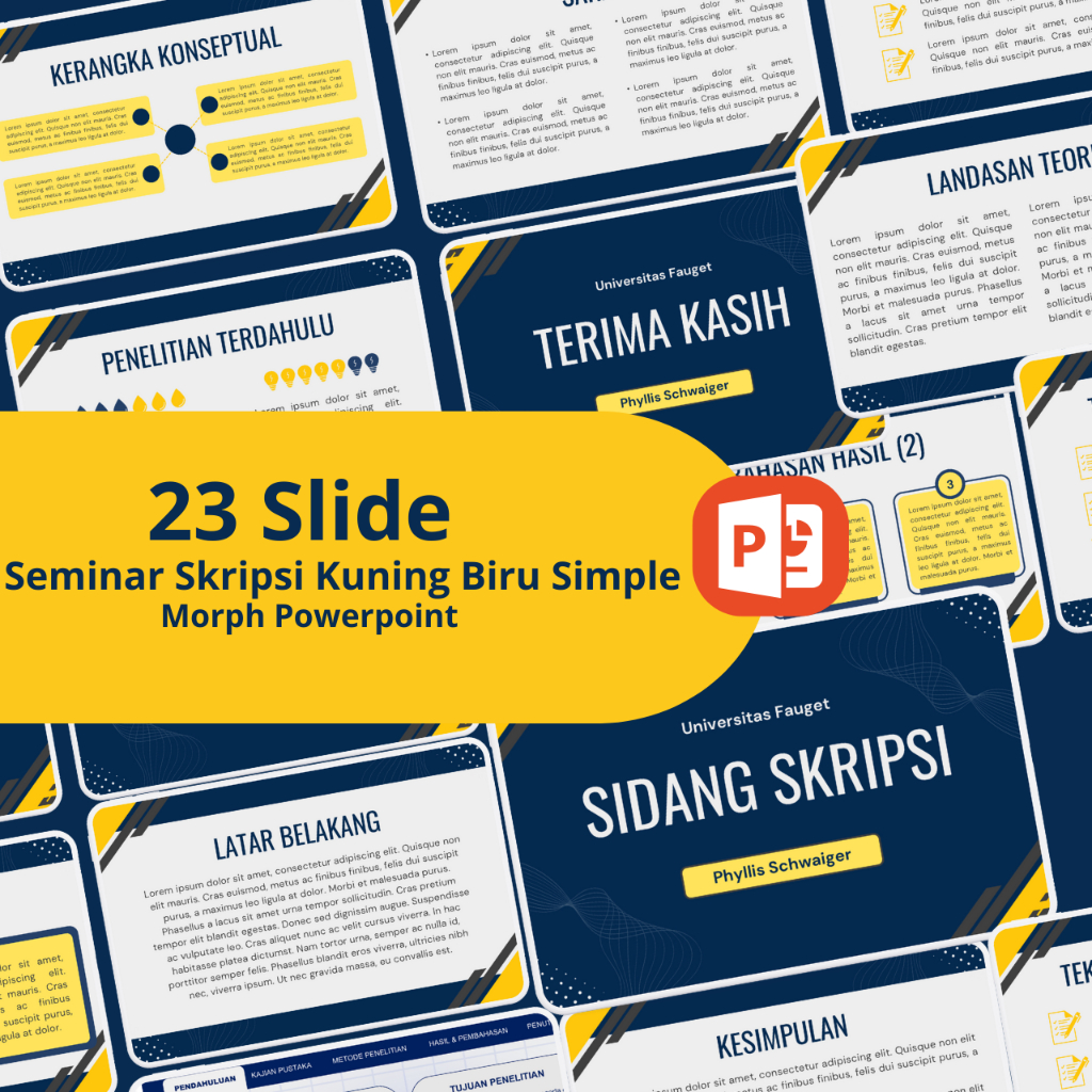 Seminar Skripsi Kuning Biru Simple - Template Skripsi Profesional | PPT Morph Premium