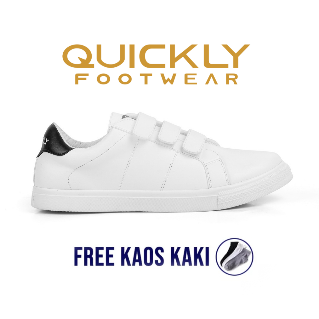 Sepatu Cewek Tanpa Tali White  QPN-007 RAIHANA Sepatu Wanita Perekat | QUICKLY Original  Sepatu Kets