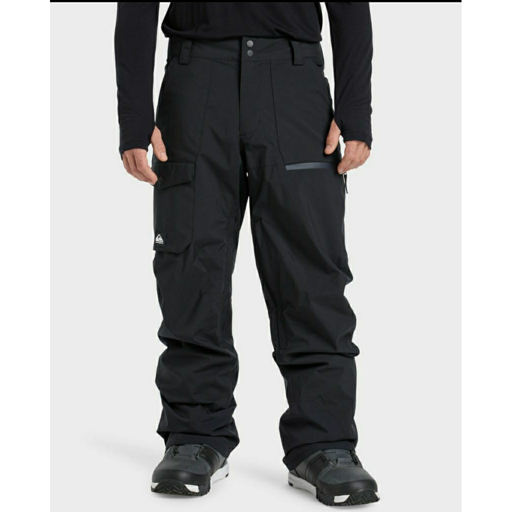 QUICKSILVER MEN'S UTILITY SNOW PANTS BLACK CELANA PANJANG HIKING TREKKING TRAVELING WINTER SKI SNOWB