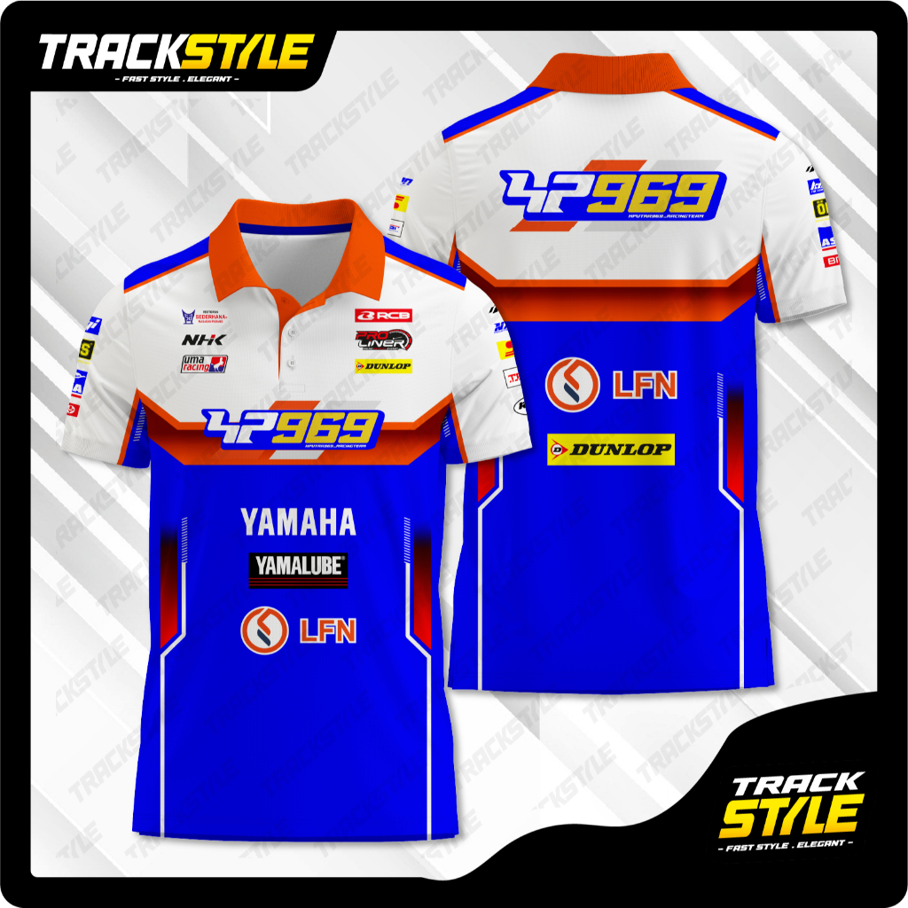 TrackStyle Polo Shirt Yamaha LFN HP969 Racing Team 2025 Road Race Emboss Premium Quality