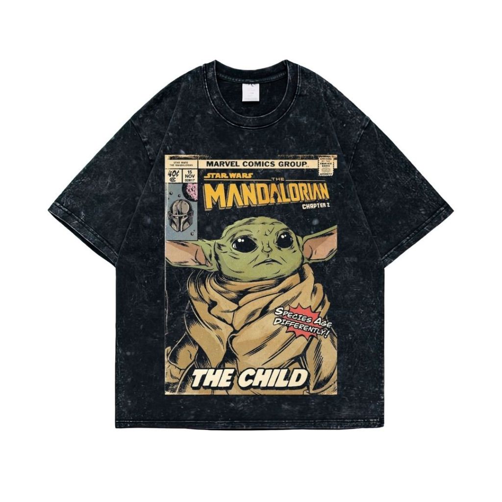 Kaos Oversize Star Wars Mandalorian | Stone Wash | Resmora | Vintage | Atasan