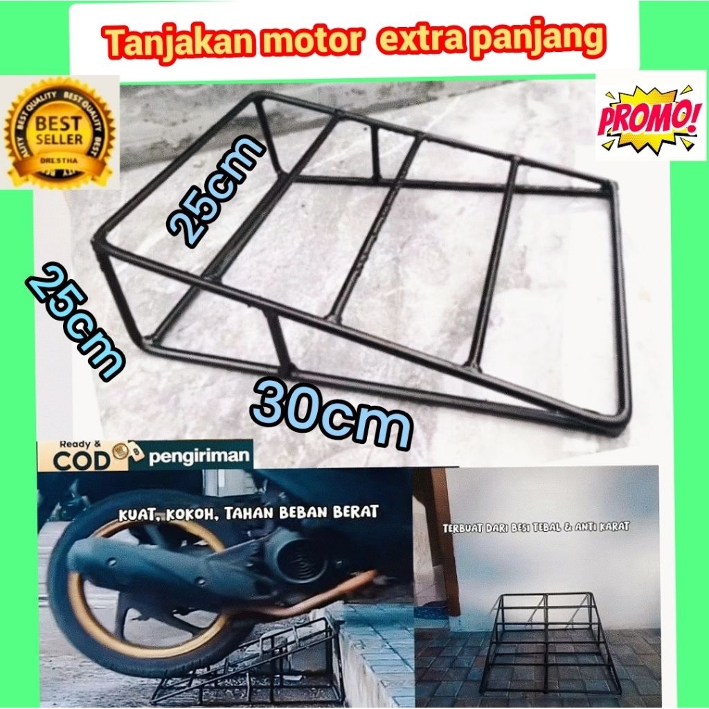 Tanjakan parkir motor rumah/tatakan turunan motor praktis bahan besi antikarat