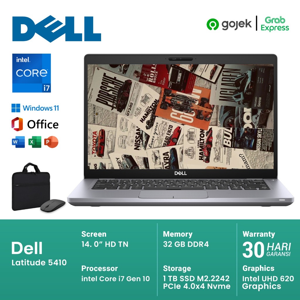 Laptop Dell 5410 Core I5 Gen 10 - 5410 Core I7 Gen 10 Ram 8gb-32gb Ssd 128gb-1TB | Bonus Tas Mouse