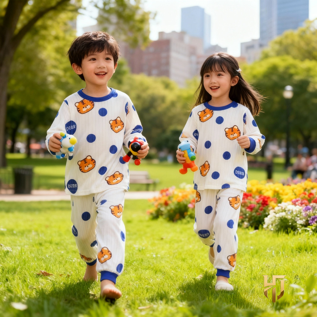 SETELAN PIYAMA BAJU BAYI TIGER FULL PRINT HARIMAU