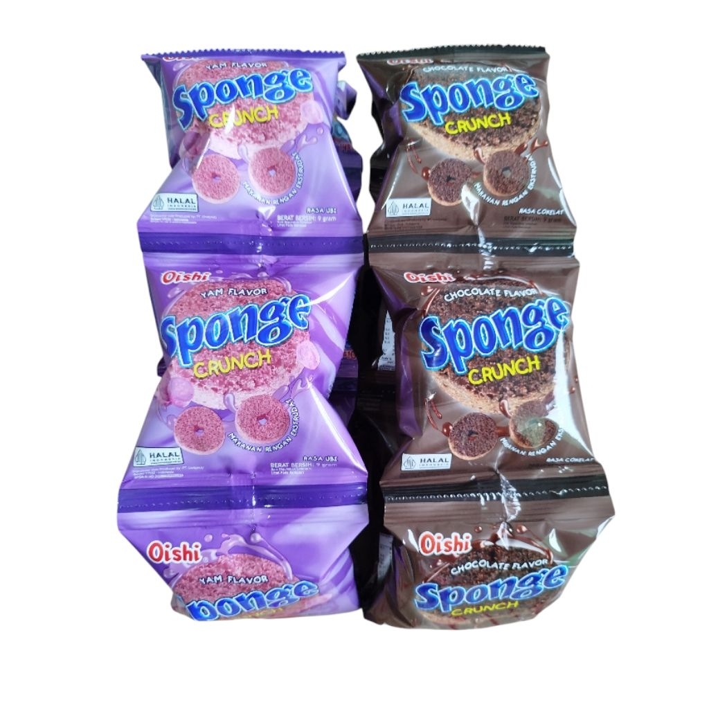 sponge crunch oishi snack renceng isi 10pcs