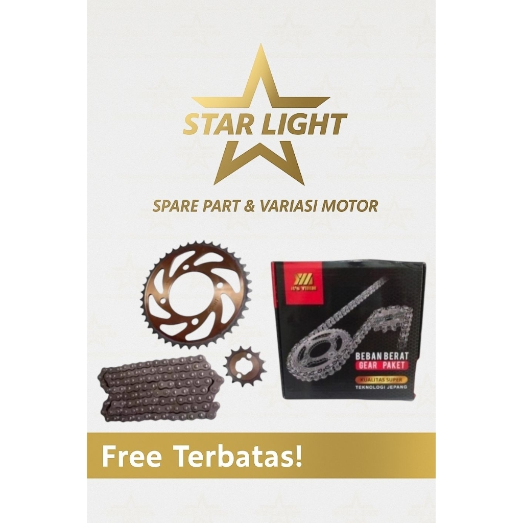 GEAR YIMM SET +RANTAI 428 - H SPU BAJA MOTOR YAMAHA JUPITER Z1 INJEKSI
