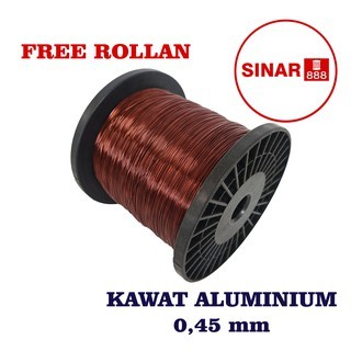 KAWAT ALUMINIUM EMAIL AL 0.45 mm Berat 1 kg Kawat Gulung Dinamo Enamel Wire KAWAT Aluminium untuk Di