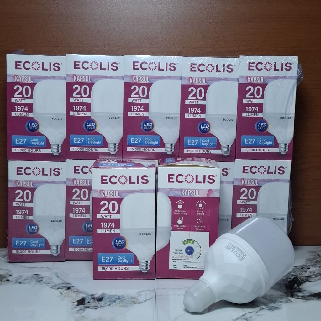 LAMPU LED KAPSUL ECOLIS | LED BULB T | 5 WATT | 10 WATT | 15 WATT | 20 WATT