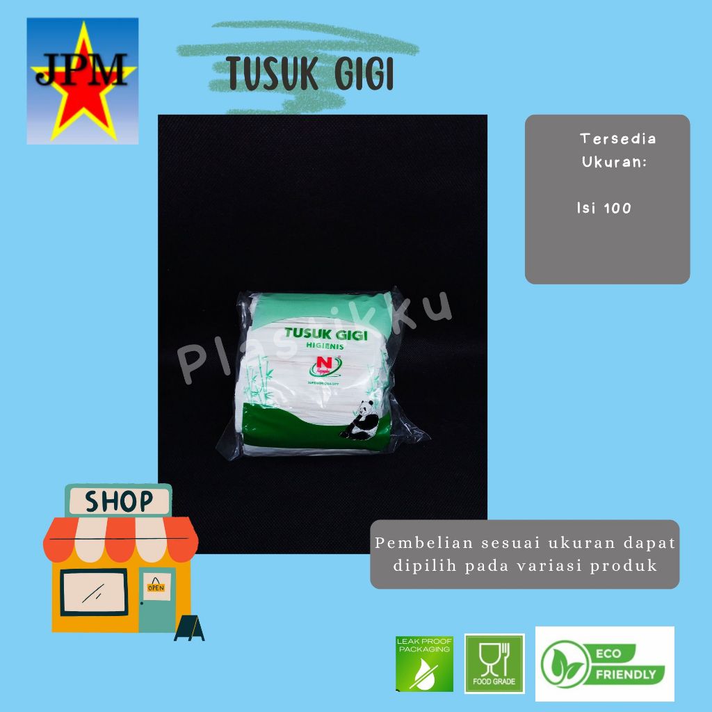 Tusuk Gigi Bambu Steril bungkus kertas Isi ±100 / Tusuk Gigi / Tusuk Gigi Bungkus