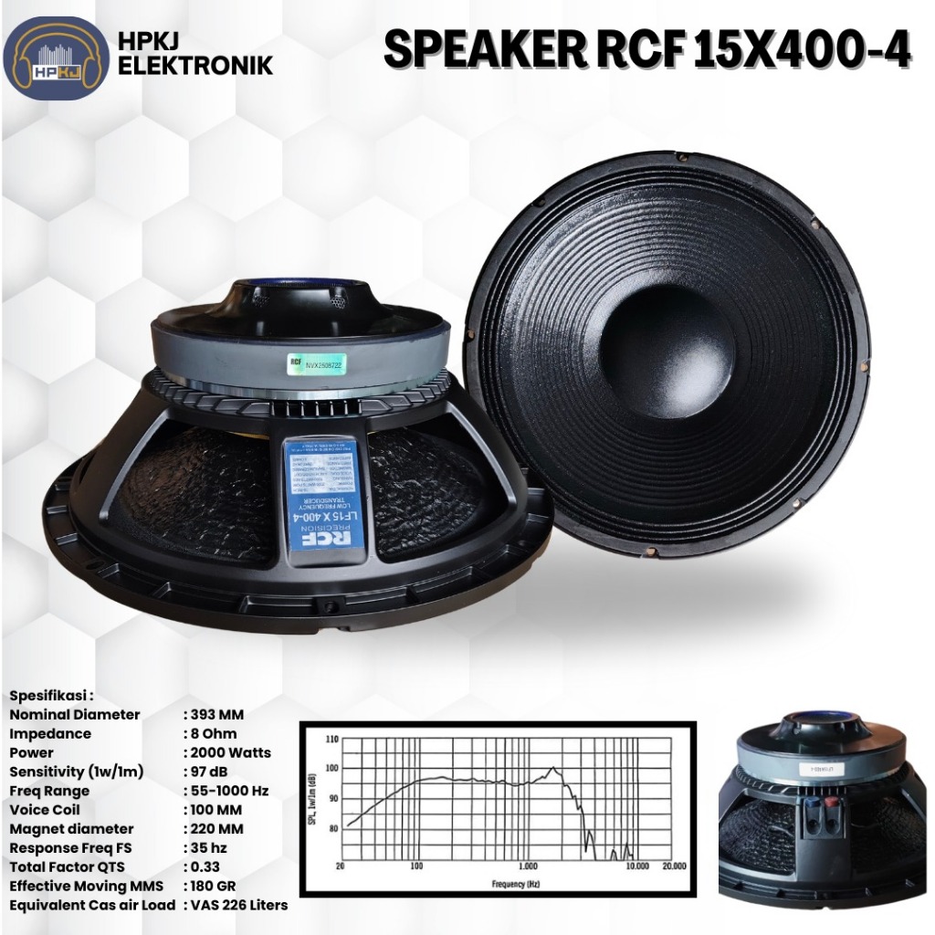 SPEAKER RCF LF15X400 SPEAKER KOMPONEN LF 15X400 15INCH COIL 4IN