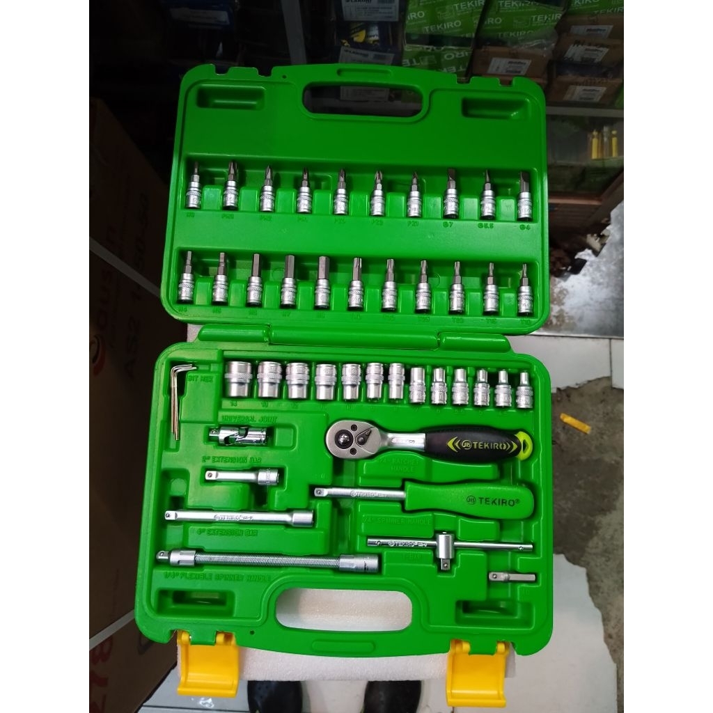 Kunci sok set 46 pcs Tekiro - Hand socket set - Drive 1/4" (4-14 mm) kecil