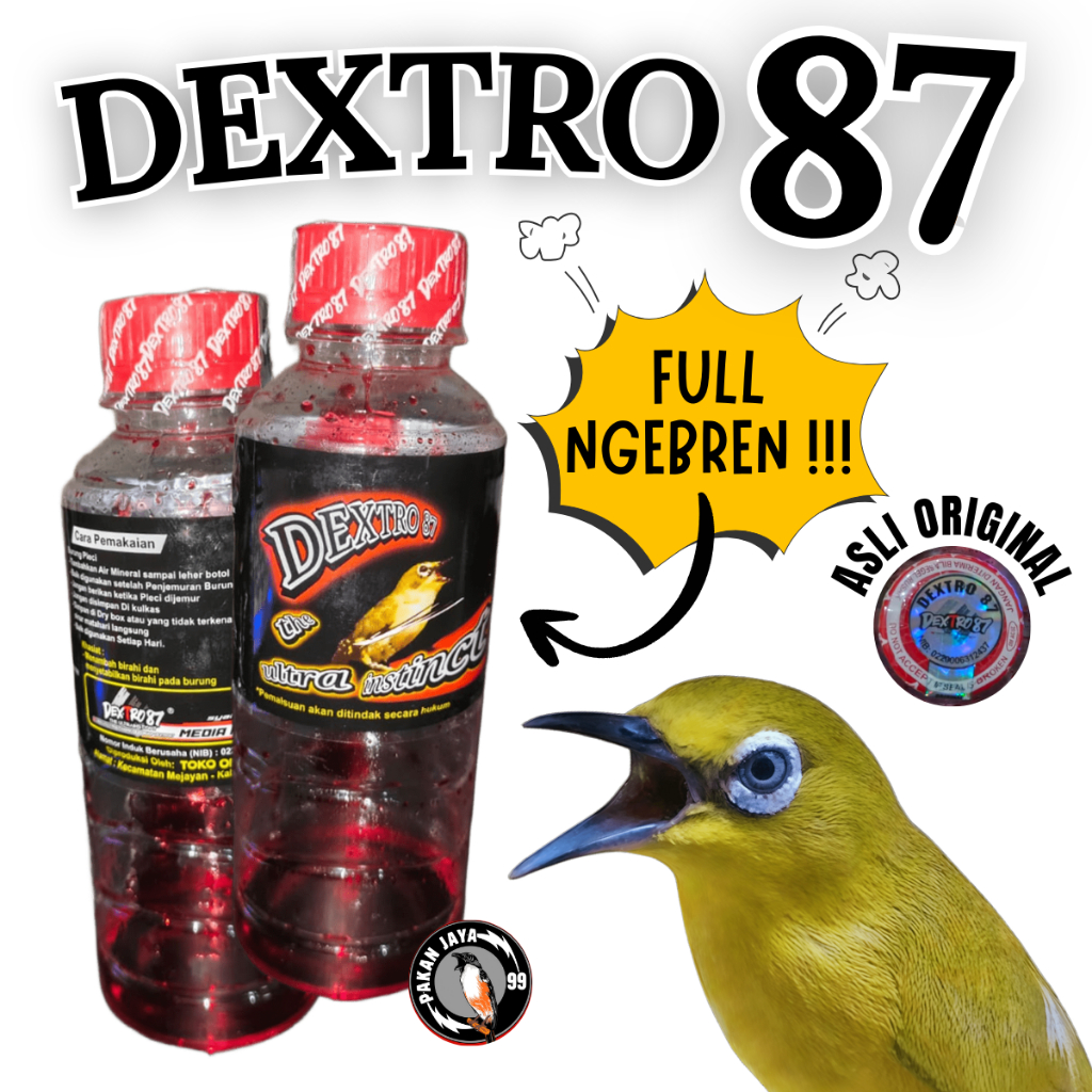 READY SATU PAKET DEXTRO87 DEXTRO 87 DAN VOER 220 VOLT VITAMIN BURUNG PLECI PAKAN MAKANAN VOER PLECI