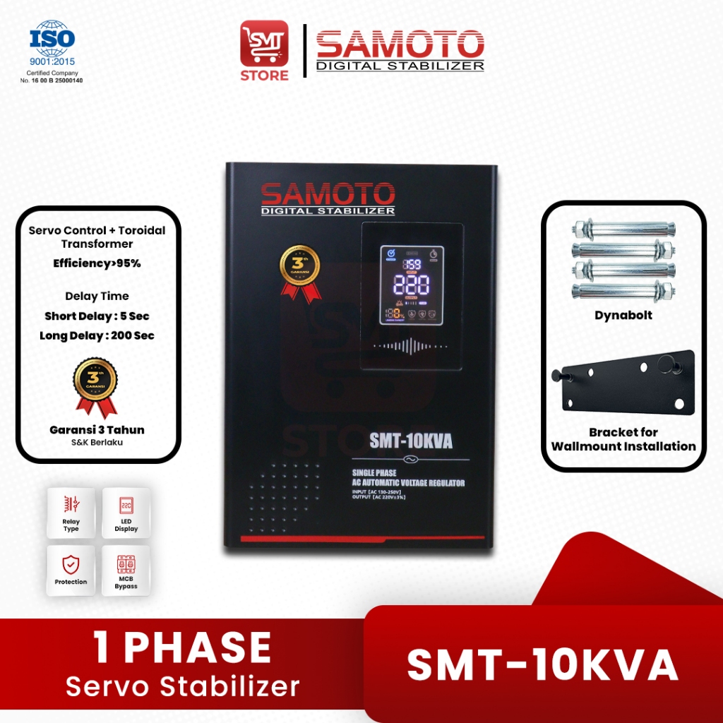 Stabilizer SAMOTO 10KVA Stavolt Single Phase Stavolt SMT10000 Stabiliser