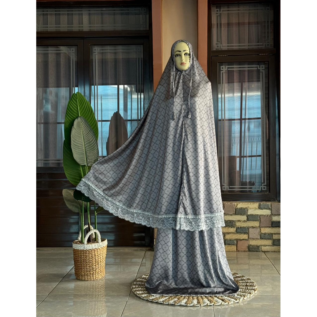 Mukena Dewasa Aluna arm Renda Tike Muslimah Satin