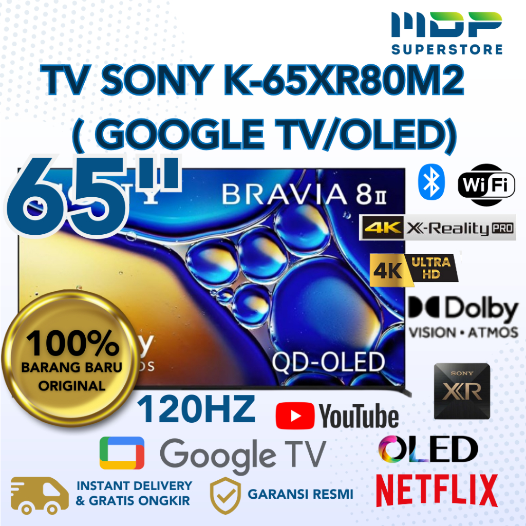 LED TV SONY 65" K-65XR80M2 ( GOOGLE TV/ OLED/4K)