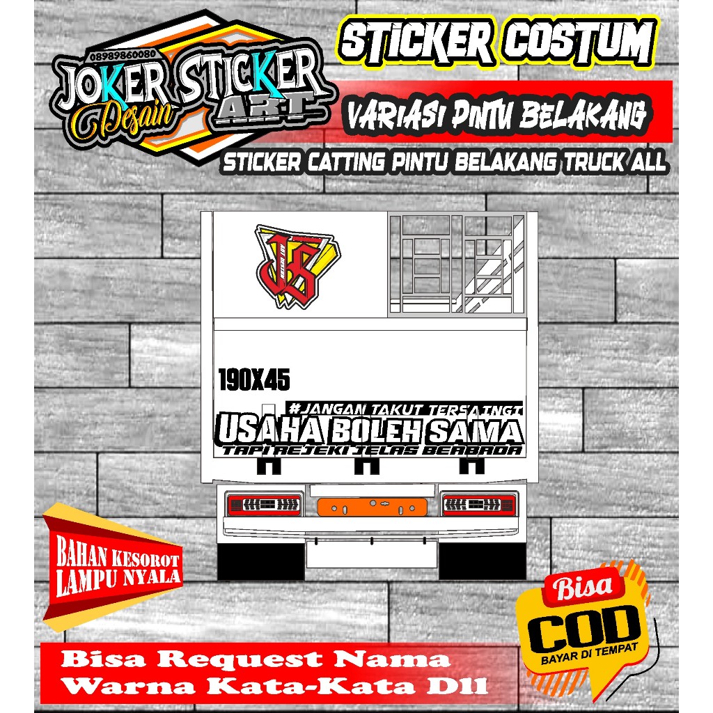 STIKER PINTU VARIASI BAK BELAKANG ALL TRUK CANTER RAGASA HINO DINA UMPLUNG USAHA