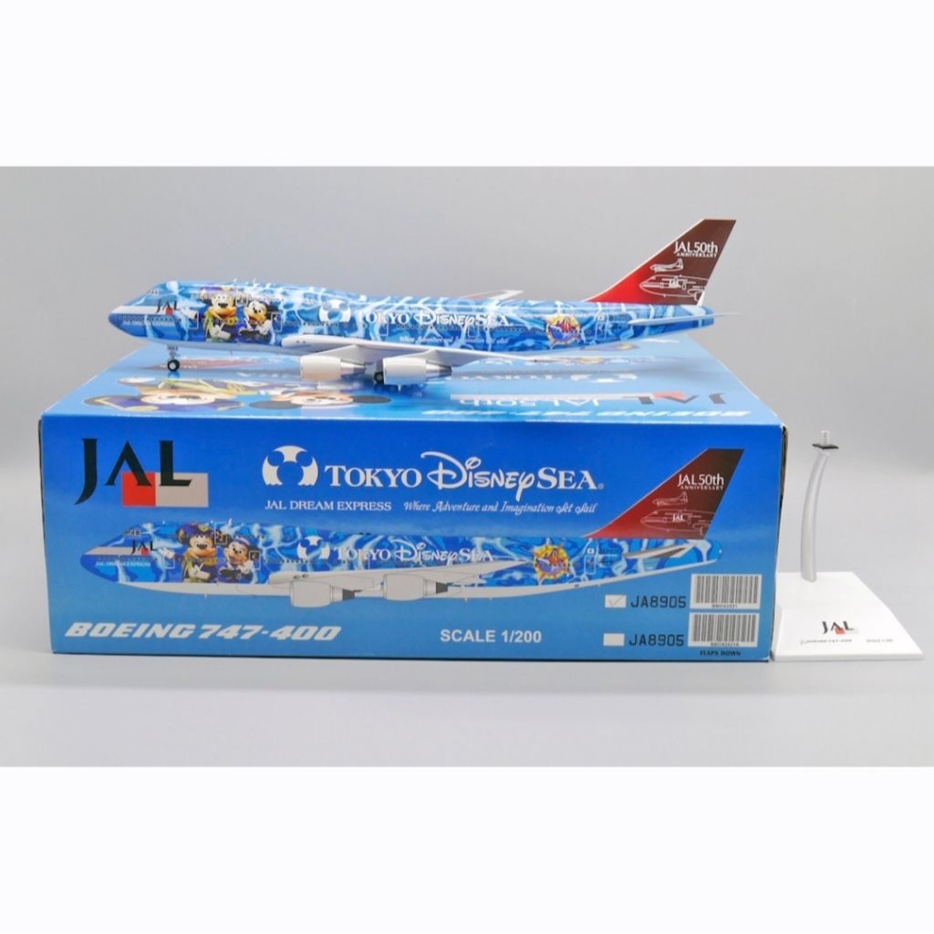 JC Wings Miniatur Pesawat 1/200 JAL Japan Airlines Boeing B747-400 "Tokyo Disney Sea"