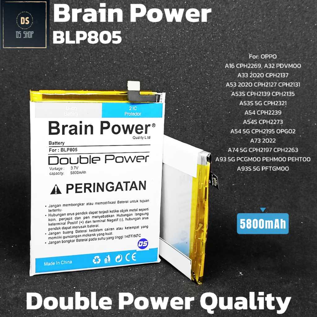 ORIGINAL BLP805 DOUBLE POWER Baterai HP OPPO A16 A32 A33 A53 A53S A54 A93 5G  BLP 805 BLP - 805