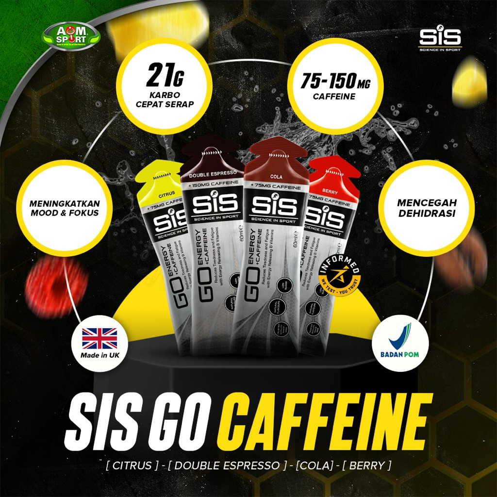 SiS Go Gel Caffeine Energy Gel run cycling triathlon duathlon badminton futsal basket COLA DOUBLE ES