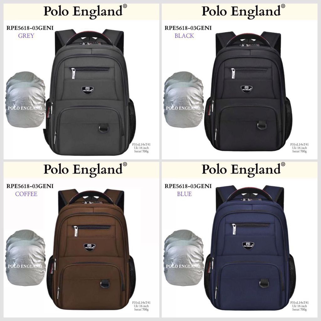 RPE5618-03GENI TAS RANSEL POLO ENGLAND/TAS RANSEL LAPTOP/TAS RANSEL MULTIFUNGSI