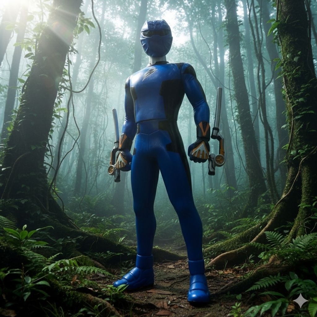 DX Big Sofubi Super Sentai Gekiranger Blue Power Ranger Jungle Fury Original BANDAI