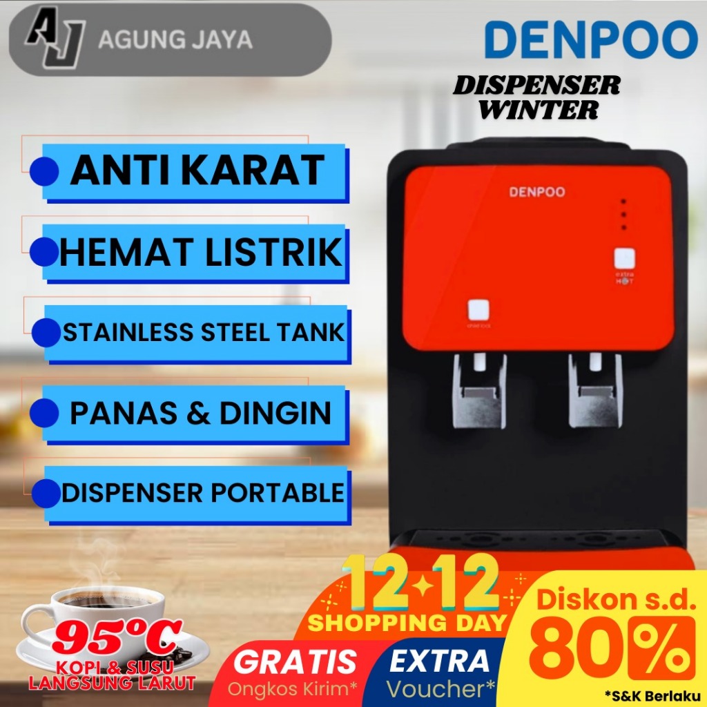 DISPENSER PORTABLE HOT & COLD DENPOO WINTER - DISPENSER PANAS DINGIN