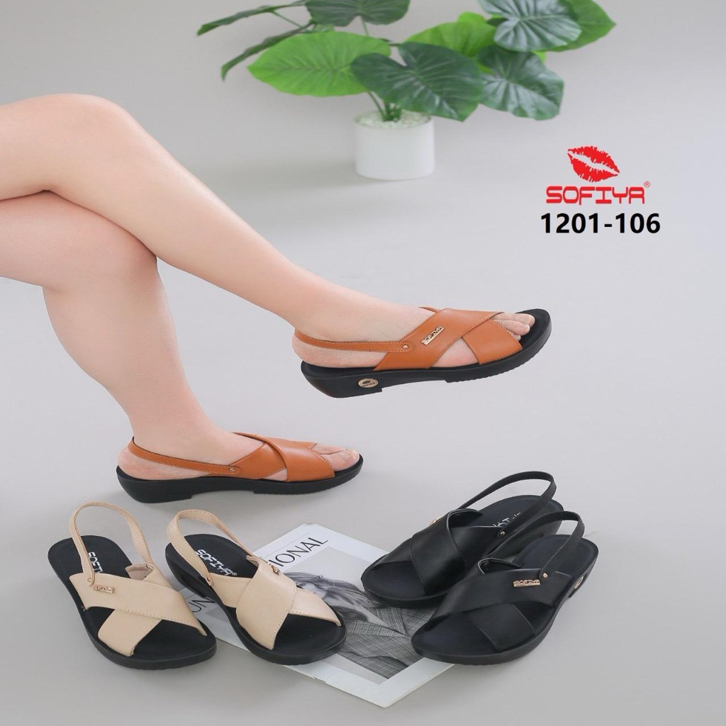 SANDAL WEDGES TALI WANITA SOFIYA IMPORT TERBARU 1201-106 -101