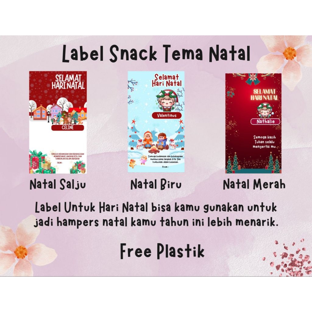 Label Hampers Natal/Label Snack/Label Mini Gift/Kartu Ucapan