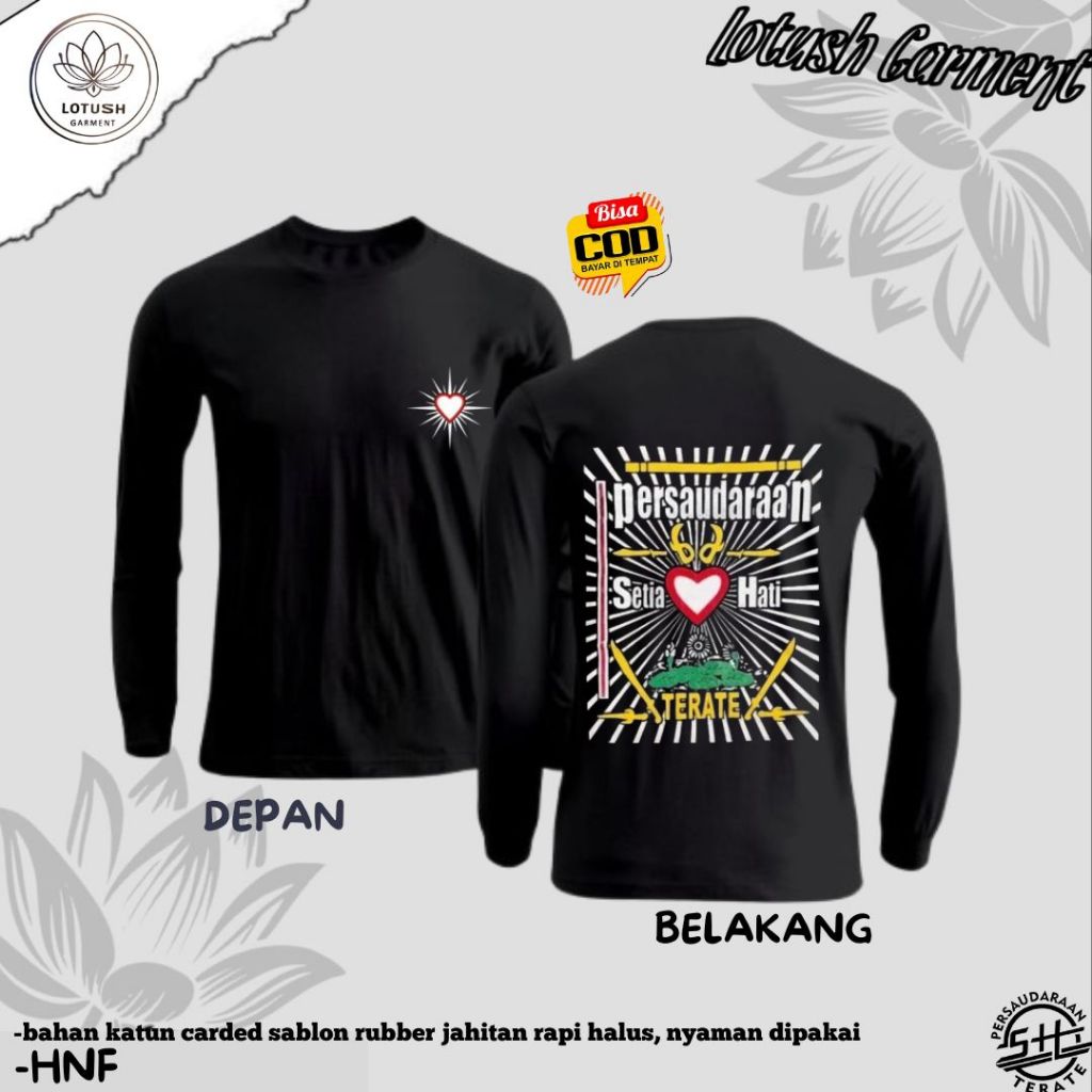 Kaos Warga Psht- Kaos Motif Lambang Psht - Kaos Lengan Panjang - Kaos Katun Keren